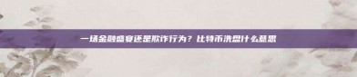 一场金融盛宴还是欺诈行为？比特币洗盘什么意思