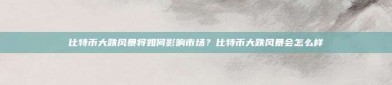 比特币大跌风暴将如何影响市场？比特币大跌风暴会怎么样