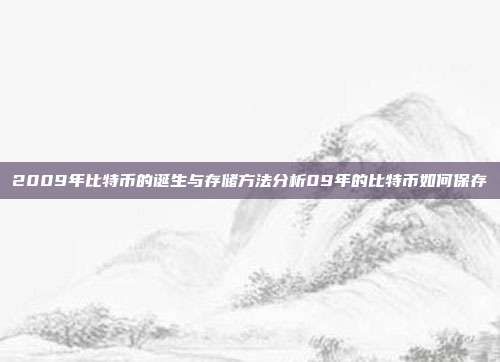 2009年比特币的诞生与存储方法分析09年的比特币如何保存