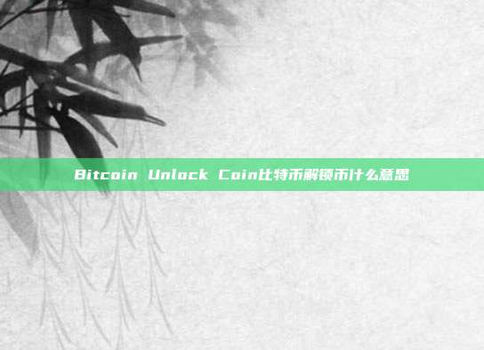 Bitcoin Unlock Coin比特币解锁币什么意思