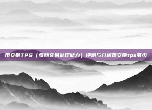 币安链TPS（每秒交易处理能力）评测与分析币安链tps多少