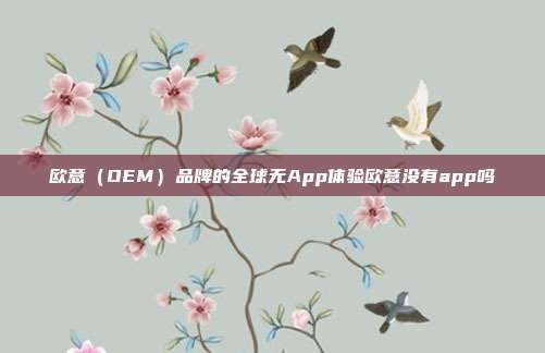 欧意（OEM）品牌的全球无App体验欧意没有app吗