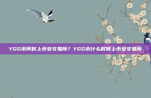 YGG币何时上币安交易所？YGG币什么时候上币安交易所