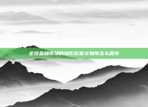 全球金融市场的缩影欧意交易所怎么回事