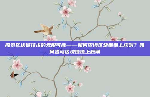 探索区块链技术的无限可能——如何查询区块链链上规则？如何查询区块链链上规则