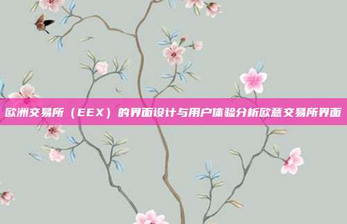 欧洲交易所（EEX）的界面设计与用户体验分析欧意交易所界面