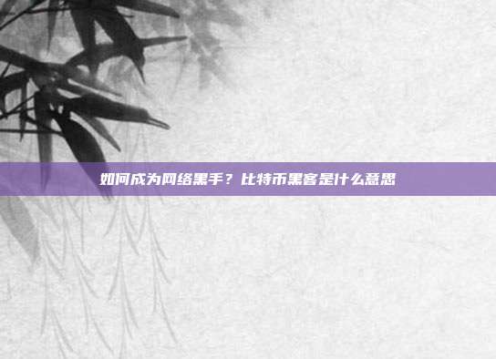 如何成为网络黑手？比特币黑客是什么意思