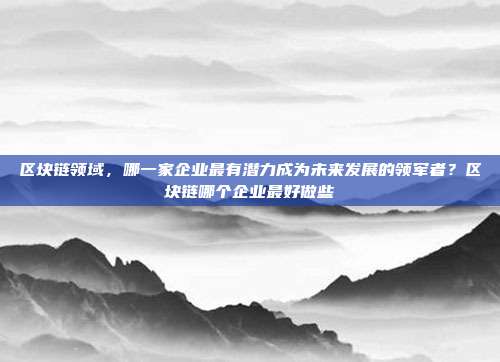 区块链领域，哪一家企业最有潜力成为未来发展的领军者？区块链哪个企业最好做些