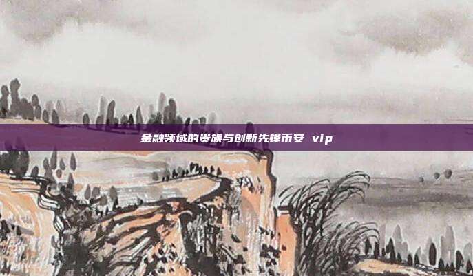 金融领域的贵族与创新先锋币安 vip