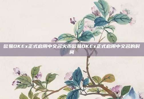 欧易OKEx正式启用中文名火币欧易OKEx正式启用中文名的时间