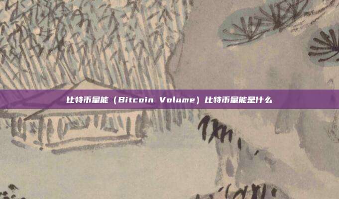 比特币量能（Bitcoin Volume）比特币量能是什么