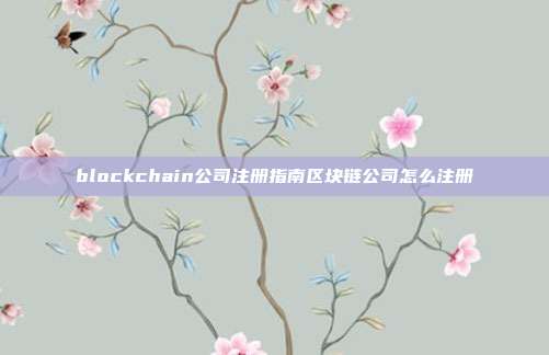 blockchain公司注册指南区块链公司怎么注册