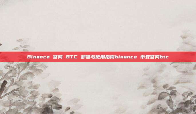 Binance 官网 BTC 部署与使用指南binance 币安官网btc