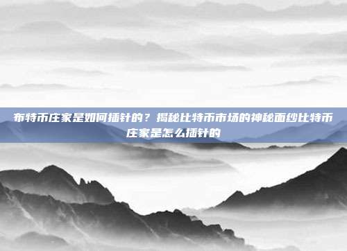 布特币庄家是如何插针的？揭秘比特币市场的神秘面纱比特币庄家是怎么插针的