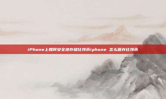 iPhone上如何安全地存储比特币iphone 怎么保存比特币