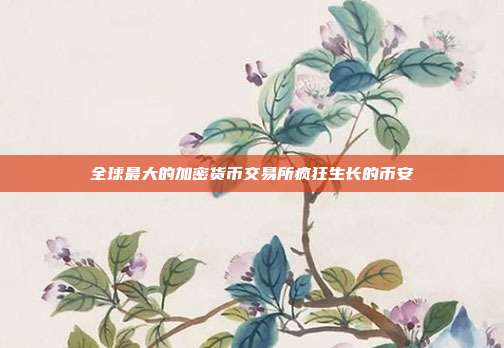 全球最大的加密货币交易所疯狂生长的币安