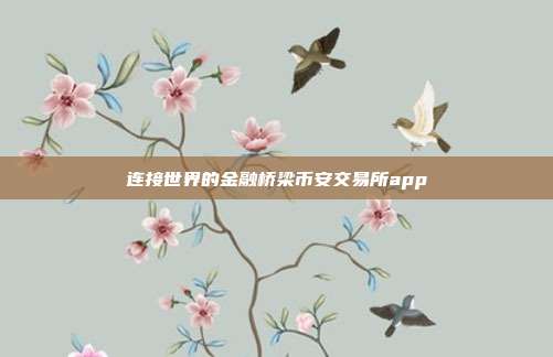 连接世界的金融桥梁币安交易所app