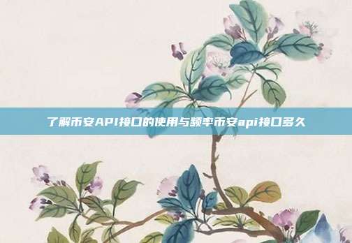 了解币安API接口的使用与频率币安api接口多久