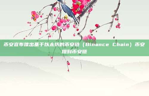 币安宣布推出基于以太坊的币安链（Binance Chain）币安提到币安链