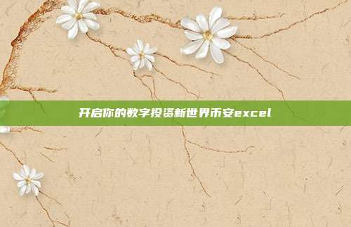 开启你的数字投资新世界币安excel