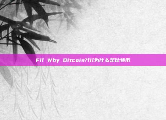 Fil Why Bitcoin?fil为什么是比特币