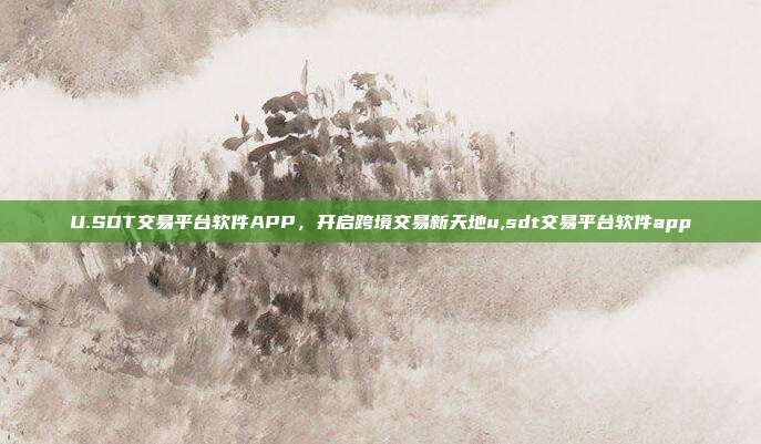 U.SDT交易平台软件APP，开启跨境交易新天地u,sdt交易平台软件app