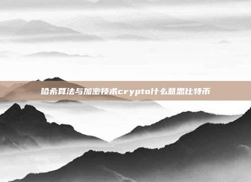 哈希算法与加密技术crypto什么意思比特币