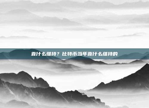 靠什么维持？比特币当年靠什么维持的