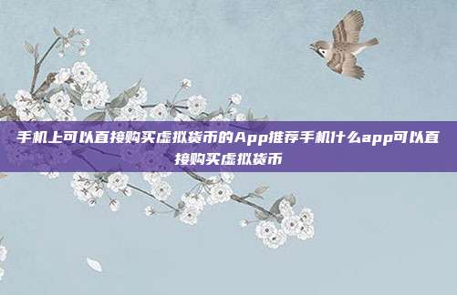 手机上可以直接购买虚拟货币的App推荐手机什么app可以直接购买虚拟货币