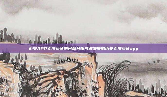 币安APP无法验证的问题分析与解决策略币安无法验证app