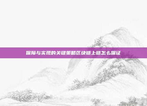 保障与实现的关键策略区块链上链怎么保证