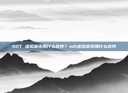 SDT 虚拟货币用什么软件？sdt虚拟货币用什么软件