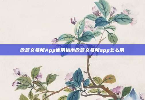 欧意交易所App使用指南欧意交易所app怎么用