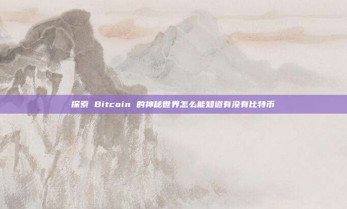 探索 Bitcoin 的神秘世界怎么能知道有没有比特币