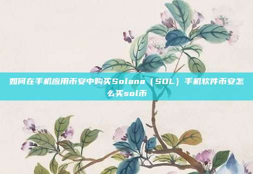 如何在手机应用币安中购买Solana（SOL）手机软件币安怎么买sol币