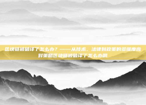 区块链被破译了怎么办？——从技术、法律到政策的多维度应对策略区块链被破译了怎么办啊