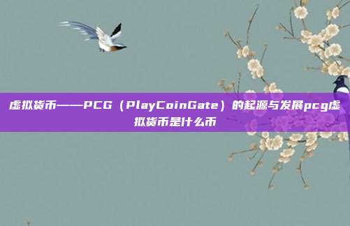 虚拟货币——PCG（PlayCoinGate）的起源与发展pcg虚拟货币是什么币