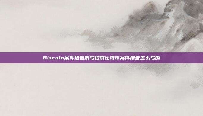 Bitcoin案件报告撰写指南比特币案件报告怎么写的