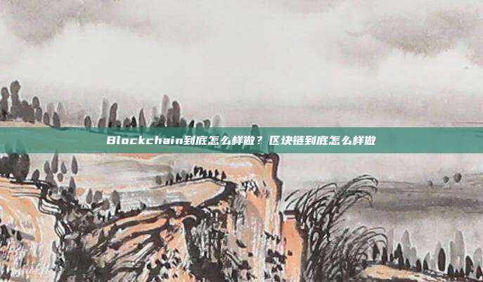 Blockchain到底怎么样做？区块链到底怎么样做