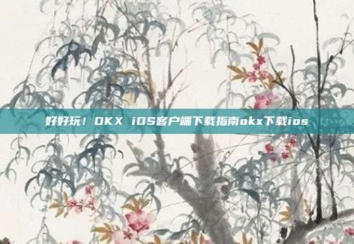 好好玩！OKX iOS客户端下载指南okx下载ios