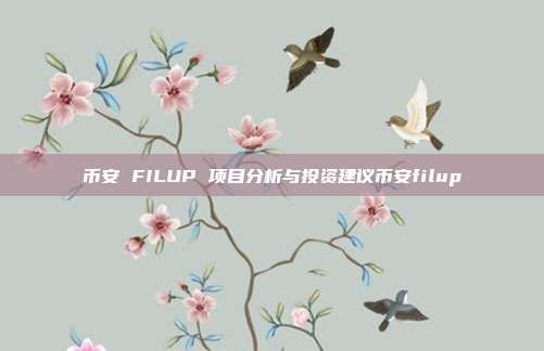 币安 FILUP 项目分析与投资建议币安filup