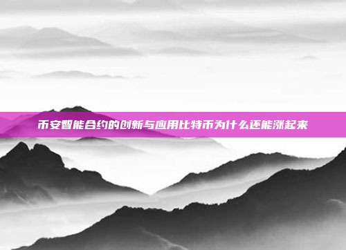 币安智能合约的创新与应用比特币为什么还能涨起来