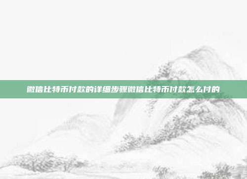 微信比特币付款的详细步骤微信比特币付款怎么付的