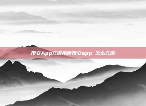 币安App充值指南币安app 怎么充值