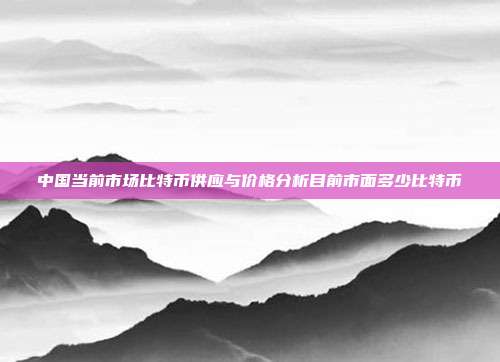 中国当前市场比特币供应与价格分析目前市面多少比特币