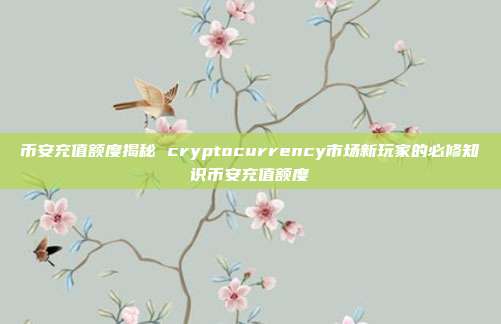 币安充值额度揭秘 cryptocurrency市场新玩家的必修知识币安充值额度