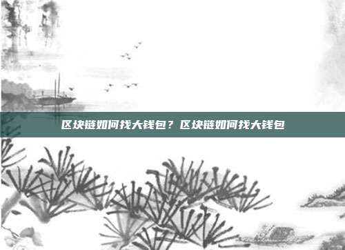 区块链如何找大钱包？区块链如何找大钱包