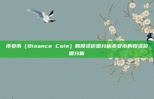 币安币（Binance Coin）的投资价值分析币安币的投资价值分析