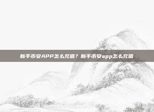 新手币安APP怎么充值？新手币安app怎么充值