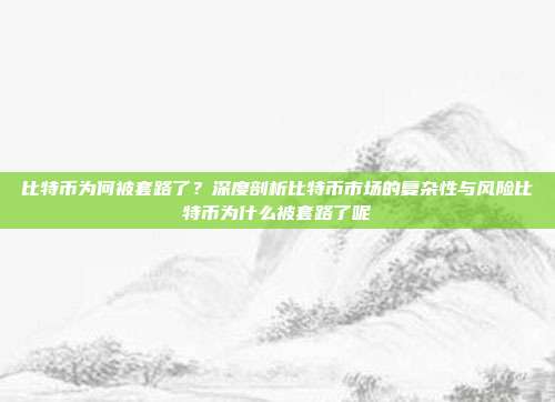 比特币为何被套路了？深度剖析比特币市场的复杂性与风险比特币为什么被套路了呢